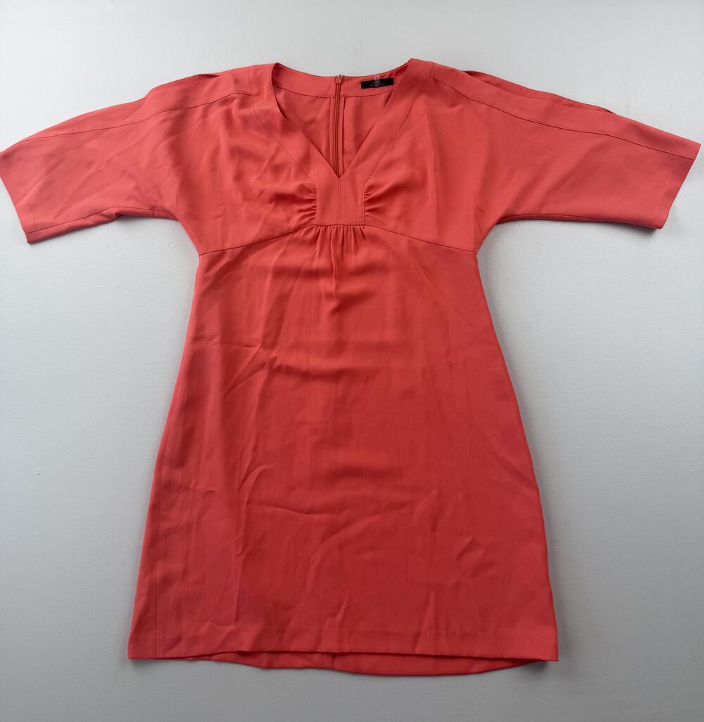 Trina Turk Dress Womens 10 Pink V Neck Kimono Half Sleeve Shift Short Casual
